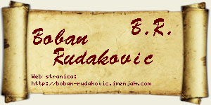 Boban Rudaković vizit kartica
